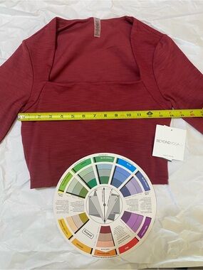 Beyond Yoga Women's Deep Wine Square-Neck Long Sleeve top and bottom